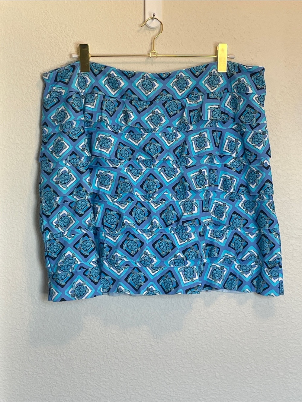 Lulu B Turtles SPF 50+ Layered Ruffle Resortwear Mini Skort 1X